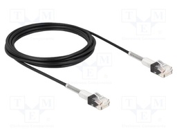 Patch cord; U/UTP; Cat: 6a; RJ45 plug,both sides; 3m; LSZH; black