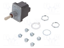 Switch: toggle; Pos: 3; DPDT; (ON)-ON-(ON); 10A/230VAC; Leads: screw