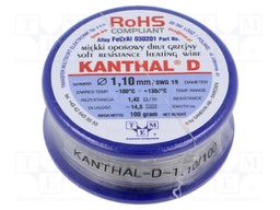 Resistance wire; 1.42Ω/m; -100÷1300°C; 0.1kg; Øout: 1.1mm; FeCrAl