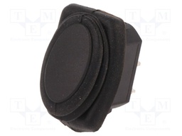 ROCKER; SPST; Pos: 2; OFF-ON; 10A/250VAC; black; IP65; none; 50mΩ