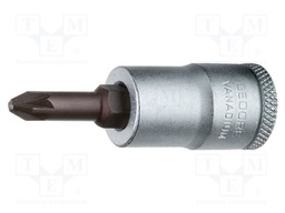 Socket; Bit: Pozidriv®; Size: PZ3; 3/8"; 55mm; Plating: chromium