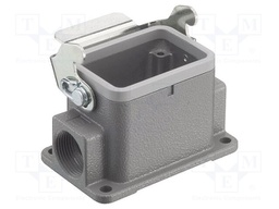 Enclosure: for Han connectors; Han; size 6B; with latch; closed
