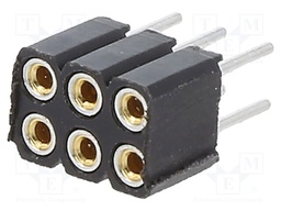 Socket; pin strips; female; PIN: 6; straight; 2mm; THT; 2x3; H: 4.2mm