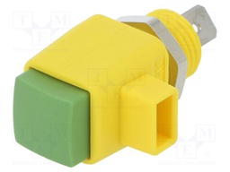 Laboratory clamp; yellow-green; 300VDC; 16A; Contacts: nickel