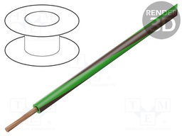 Wire; LgY; stranded; Cu; 1.5mm2; green-brown; PVC; 300/500V; 100m