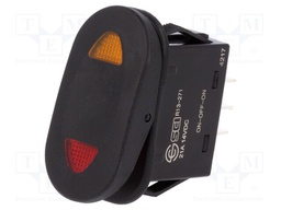 ROCKER; SP3T; Pos: 3; ON-OFF-ON; 21A/14VDC; black; LED 14VDC,point