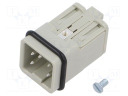 Connector: HDC; male; contact insert; 4+PE; 10A; PIN: 5; push-in