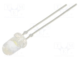 LED; 5mm; white cold; 12000÷18000mcd; 22°; Front: convex