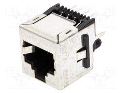 Socket; RJ45; PIN: 8; with panel stop blockade; Layout: 8p8c; THT