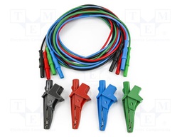 Clamp test lead set; banana plug 4mm; 1kV; 20A; 2m