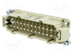 Connector: rectangular; male; Han E; PIN: 24; 24+PE; size 24B; 16A