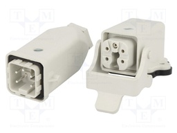 Connector: HDC; male + female; S-A; PIN: 5; 4+PE; size 3A; angled