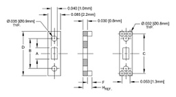 Insulating distance; polyamide 66; L: 0.76mm; natural; UL94V-2