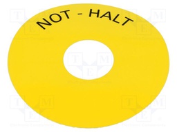 Warning plate; 22mm; 3SU1.5; -25÷70°C; Ømount.hole: 22mm; Ø: 75mm