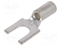 Fork terminal; M4; crimped; for cable; non-insulated; copper