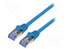 Patch cord; S/FTP; 6a; stranded; Cu; LSZH; blue; 0.5m; 26AWG