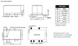 Converter: DC/DC; 2W; Uin: 10.8÷13.2V; Uout: 12VDC; Uout2: -12VDC