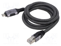 Cable; USB 3.1; RJ45 plug,USB C plug; 1m; 1Gbps; Øcable: 5.6mm