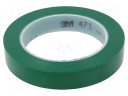 Tape: marking; green; L: 33m; W: 19mm; Thk: 0.13mm; 2.5N/cm; 130%