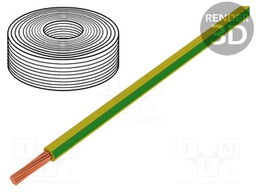 Wire; H07Z-K; stranded; Cu; 4mm2; yellow-green; FRNC; 450/750V