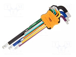 Wrenches set; hex key,spherical; 9pcs.