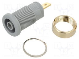 Connector: 4mm banana; socket; 25A; 1kVDC; grey; gold-plated; screw