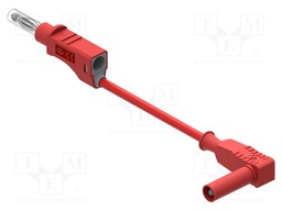 Test lead; 12A; banana plug 4mm,angular banana plug 4mm; Len: 1m