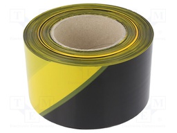 Tape: warning; W: 80mm; L: 200m; Colour: yellow-black; D: 0.06mm