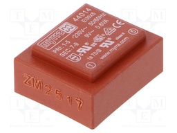 Transformer: encapsulated; 0.6VA; 230VAC; 9V; 66mA; Mounting: PCB