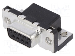 D-Sub; PIN: 9; socket; LD; female; Locking: screws; angled 90°; THT