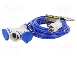 Extension lead; Sockets: 3; PUR; blue; 3x1,5mm2; 25m; 16A