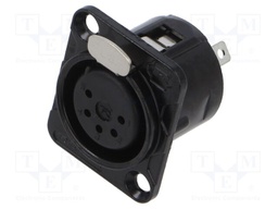 Connector: XLR; PIN: 5; female; Enclos.mat: zinc alloy; socket; 7.5A