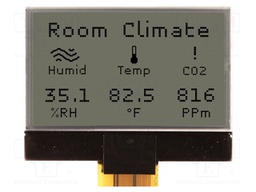 Display: LCD; 128x64; FSTN Positive; grey; 48x36x2mm; 3.3V
