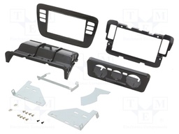 Radio mounting frame; Seat,VW,Škoda; 2 DIN; black gloss