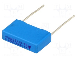 Capacitor: polypropylene; X2; 100nF; 15mm; ±10%; 5x10.5x18mm