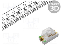 LED; SMD; 0805; red; 20÷90mcd; 2x1.25x0.7mm; 140°; 1.8÷2.4V; 20mA