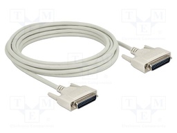 Cable; D-Sub 25pin plug,both sides; Len: 5m; beige; Øcable: 7mm