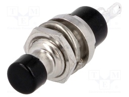 Switch: push-button; Pos: 2; SPST-NC; 1A/250VAC; black; Cutout: Ø7mm