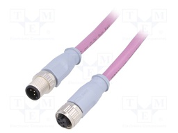 Cable: for sensors/automation; PIN: 5; M12-M12; 3m; plug; plug; IP67