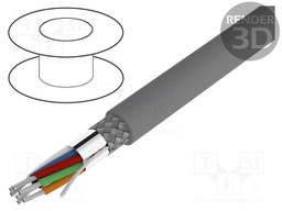 Wire; Alpha Essential C&C; 7x22AWG; PVC; dark grey; 300V; 305m