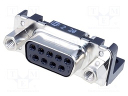 D-Sub; PIN: 9; socket; female; with threaded screw,PCB snap-in