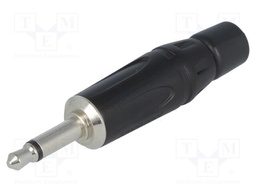 Plug; Jack 3,5mm; male; mono; straight; for cable; soldering; black