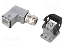 Connector: HDC; Type: with cable gland; Pitch: 1x screw (21x21mm)