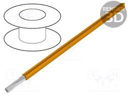 Wire; UL1061; stranded; Cu; 26AWG; orange; PVC; 300V; 305m