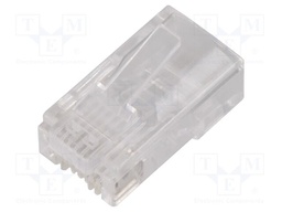 Plug; RJ45; PIN: 8; Cat: 6; pass through; Layout: 8p8c; for cable; IDC