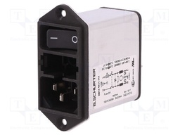 Connector: AC supply; socket; male; 10A; 250VAC; IEC 60320; 0.3mH