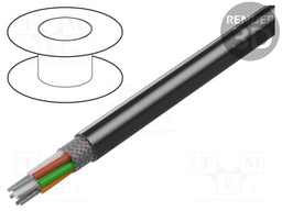 Wire; 6x20AWG; shielded,tinned copper braid; PVC; chrome; 300V