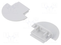 Cap for LED profiles; grey; ABS; Application: GROOVE10