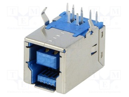 Socket; USB B; on PCBs; THT; angled 90°; USB 3.0