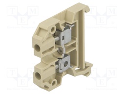 Splice terminal: rail; 4mm2; ways: 1; terminals: 2; beige; polyamide